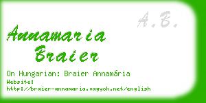 annamaria braier business card